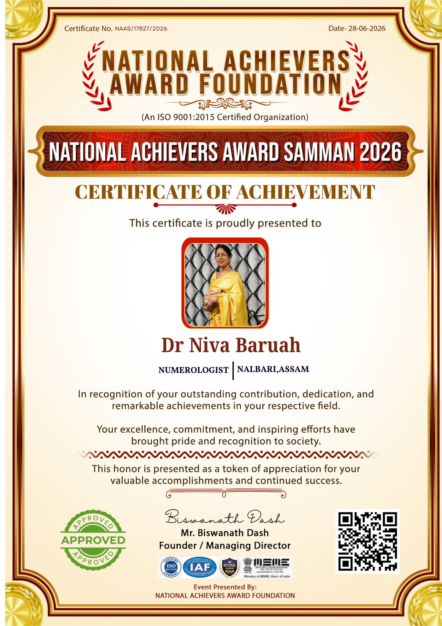 Dr Niva Baruah
